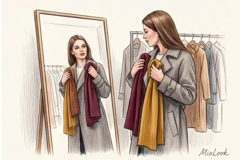 Как подобрать цвет шарфа к лицу и верхней одежде - 6