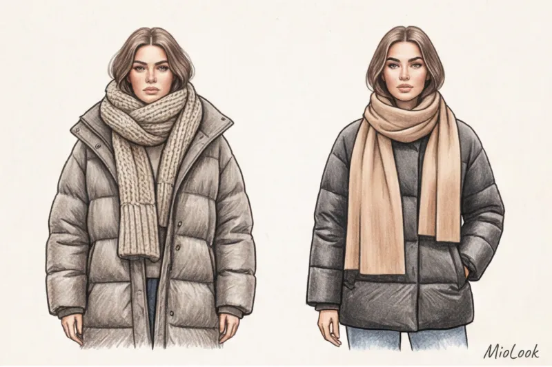 Как носить шарф с пуховиком и курткой: секреты стильных многослойных образов - 2
