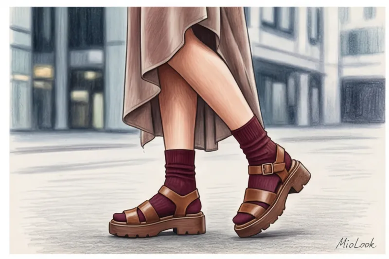 Как стильно носить носки с туфлями, лоферами и босоножками - 4