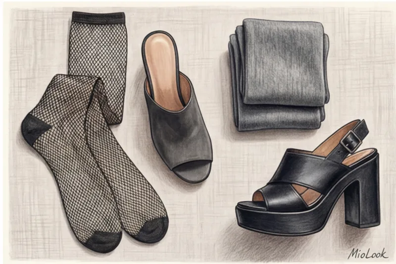 Можно ли носить колготки с босоножками и открытой обувью? - 9