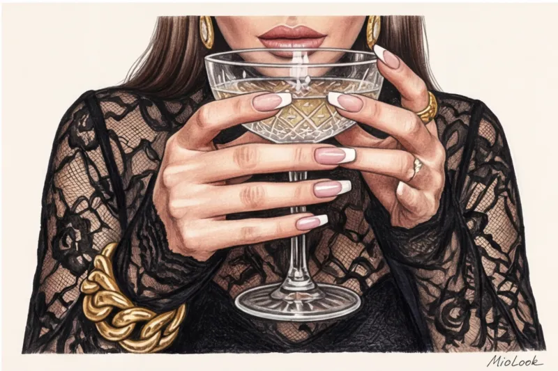 Маникюр в стиле Mob Wife: френч, красные оттенки и экстремальная длина - 3