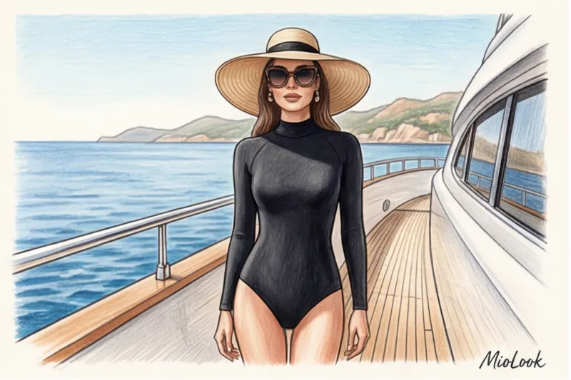 Stylish one-piece swimsuit for the sun: UV protection