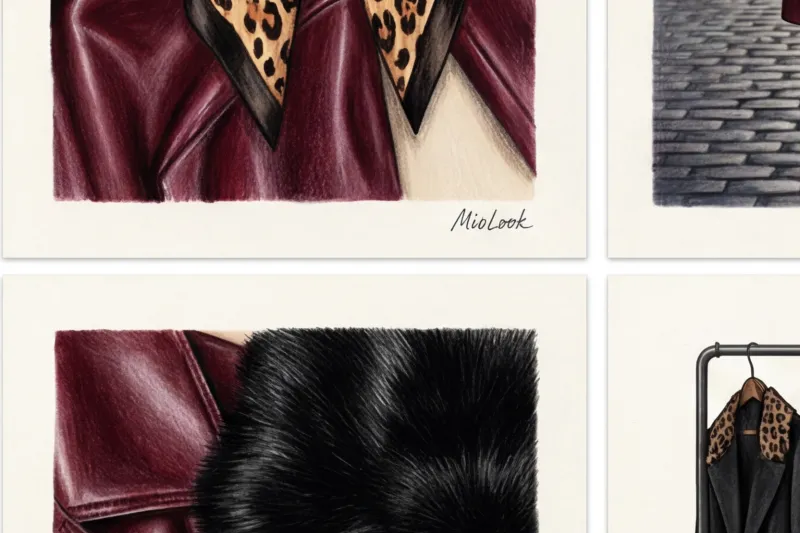 Цветовая палитра Mob Wife: черный, бордовый и анималистика в одном гардеробе - 4