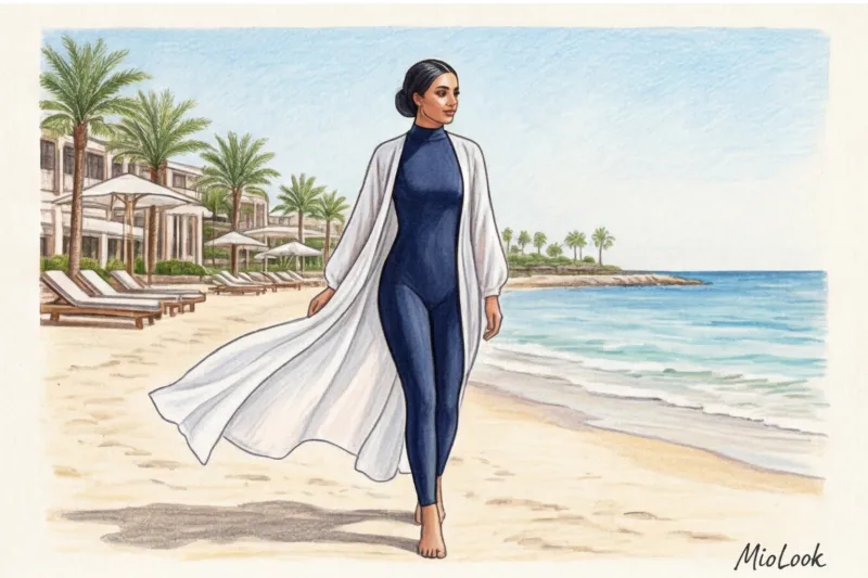 Пляжные накидки и туники: с чем носить буркини вне воды - 8