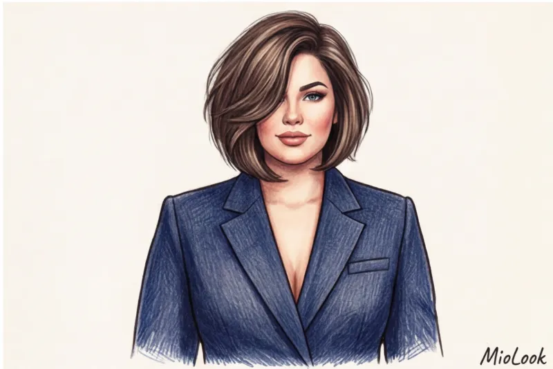 Стрижки для полных женщин: как сбалансировать фигуру с помощью объема волос - 9