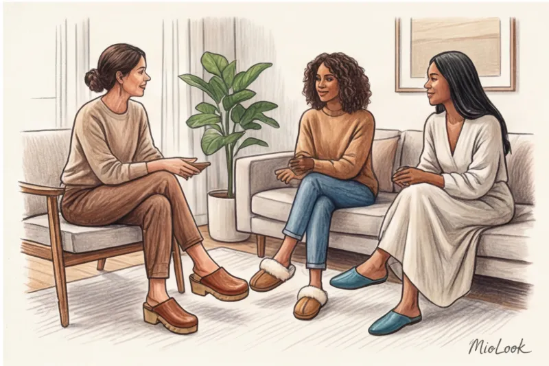 Стильная домашняя обувь: от ортопедических тапочек до меховых мюли - 9