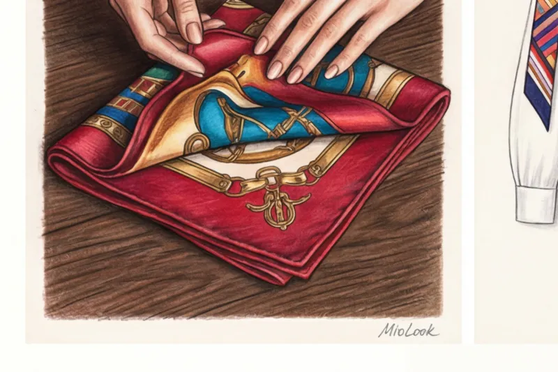 Шелковый платок как вечерний аксессуар: на шею, сумку или вместо топа - 7