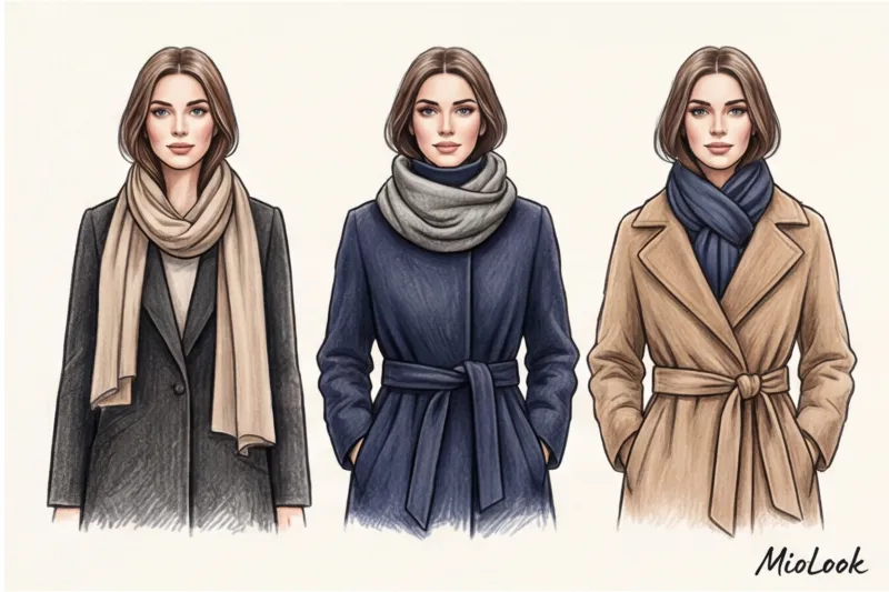 Как красиво завязать шарф или палантин на пальто: 10 способов - 6