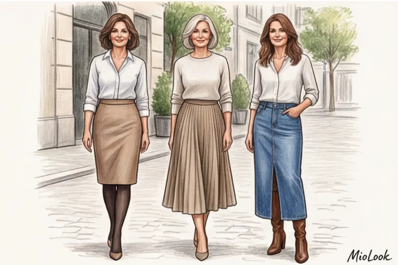 Юбки для женщин старше 50 лет: актуальные фасоны и правильная длина - 8