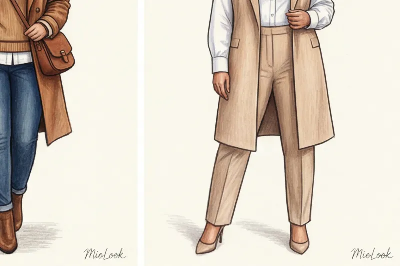 Многослойность для полных: как наслаивать одежду и не добавлять объемы - 9