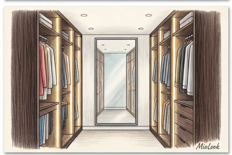 П-образная гардеробная: идеальный дизайн для прямоугольных комнат - 5