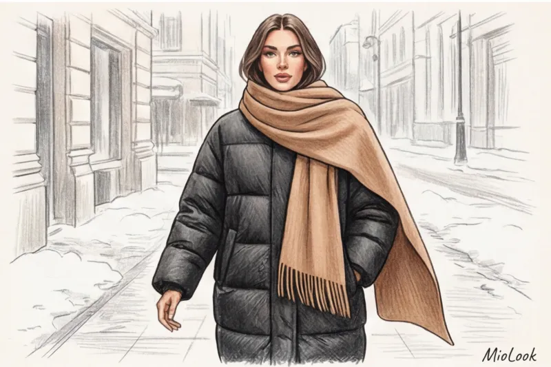 Как носить шарф с пуховиком и курткой: секреты стильных многослойных образов - 8