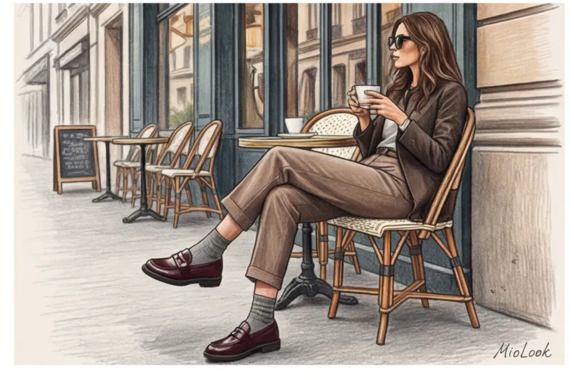 Как стильно носить носки с туфлями, лоферами и босоножками - 7