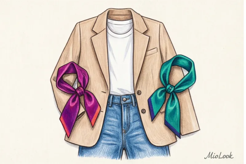 Платок твилли: 7 оригинальных способов использовать узкую ленту в образе - 4