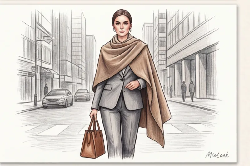 Шарф-плед: как стилизовать объемный оверсайз-шарф - 6