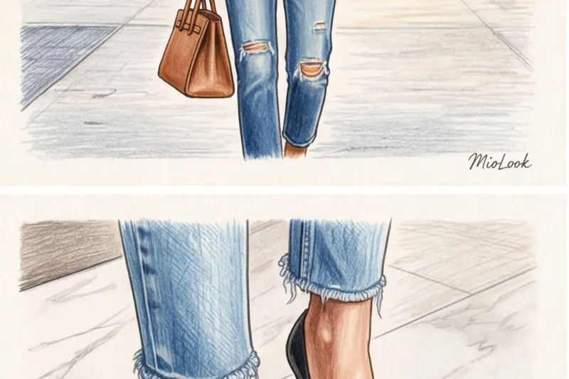 Рваные джинсы в элегантном гардеробе: как носить деним с потертостями и выглядеть дорого - 4