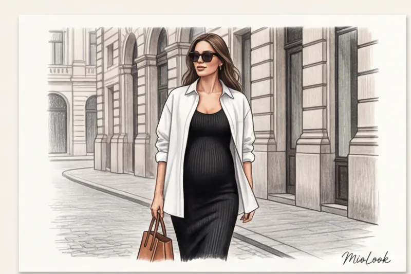 Как носить обычную рубашку беременным: стильные образы