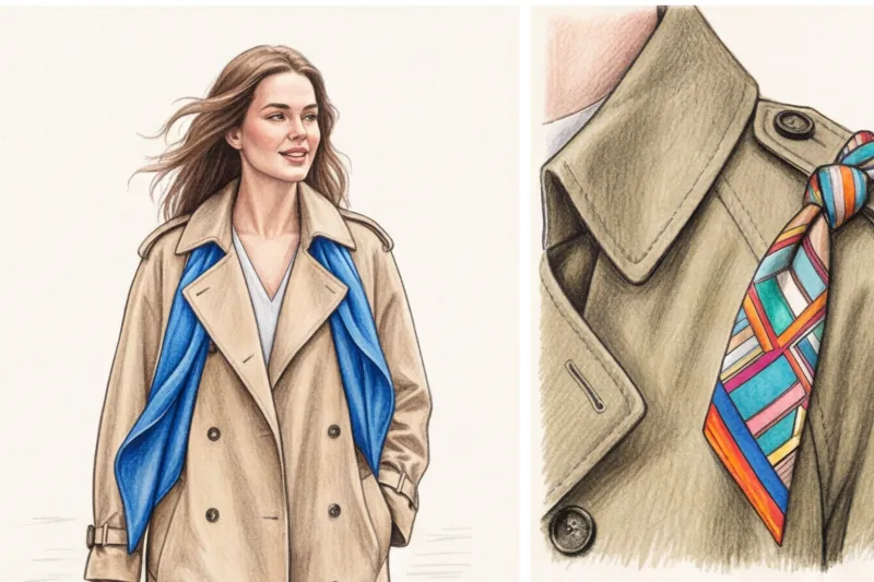 Хустка з тренчем: як стильно носити цієї весни