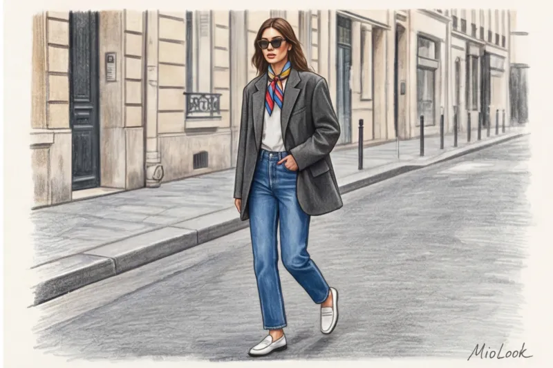 Французский шик: как носить маленький шейный платок (каре) - 6