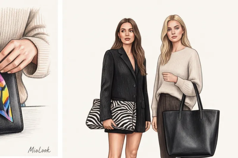 Акцентные аксессуары: как добавить принт в образ с помощью сумок, обуви и платков - 3