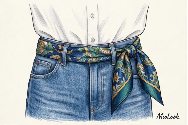 How to Wear a Scarf as a Belt with Jeans and Trousers