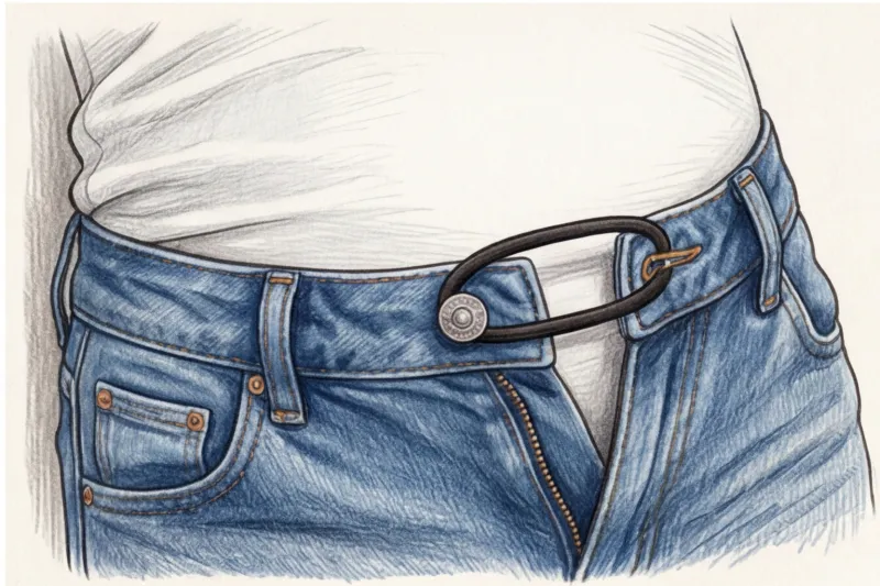 Как застегнуть обычные джинсы при беременности: трюк с резинкой и другие лайфхаки - 9