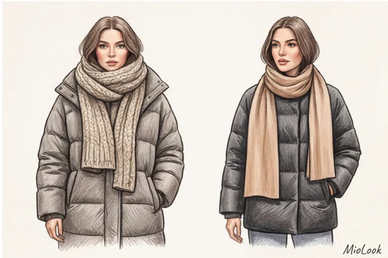 Как носить шарф с пуховиком и курткой: секреты стильных многослойных образов - 9