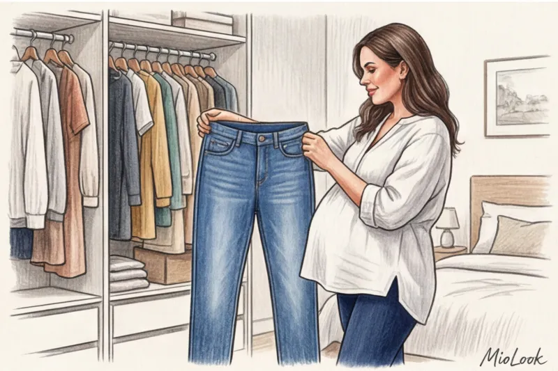 Как застегнуть обычные джинсы при беременности: трюк с резинкой и другие лайфхаки - 8
