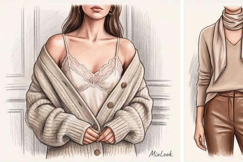 Игра на контрастах: как стильно сочетать кожу, шелк и грубую вязку - 4