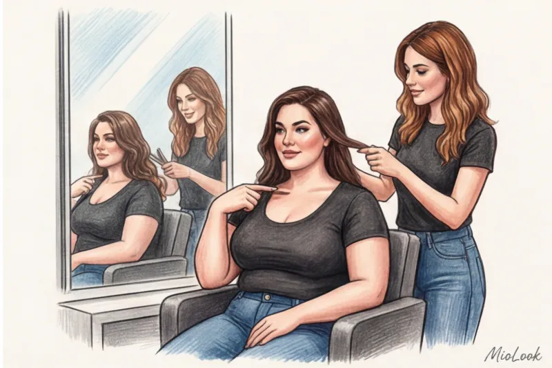 Стрижки и укладки для девушек с большой грудью и фигурой «яблоко» - 6