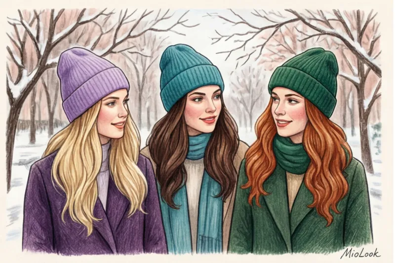 Как выбрать цвет шапки и шарфа по цветотипу и оттенку волос - 4