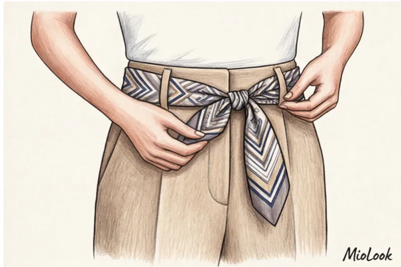 Платок вместо ремня: как стильно носить аксессуар с джинсами и брюками - 9