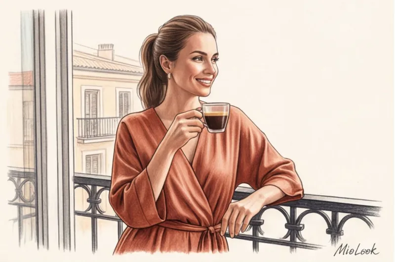 A beautiful house dress: a feminine alternative to a robe