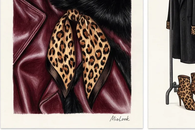 Цветовая палитра Mob Wife: черный, бордовый и анималистика в одном гардеробе - 7