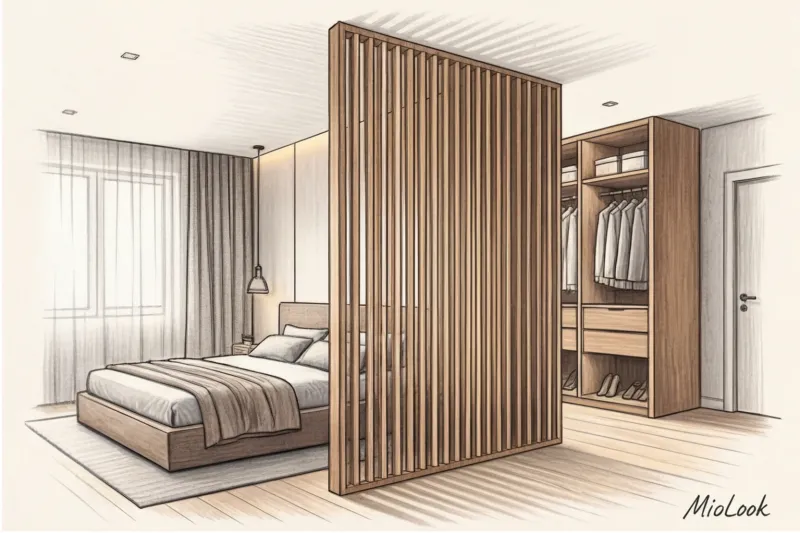 Гардеробная в спальне: способы зонирования и планировки - 3