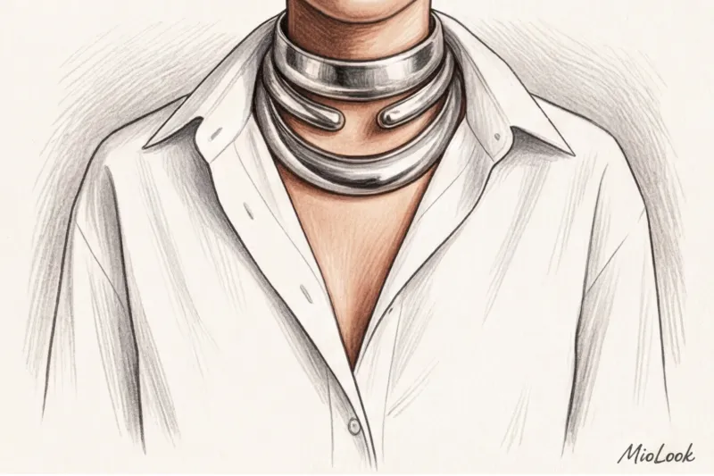 Обычная белая рубашка: вечерняя стилизация с помощью украшений и поясов - 2