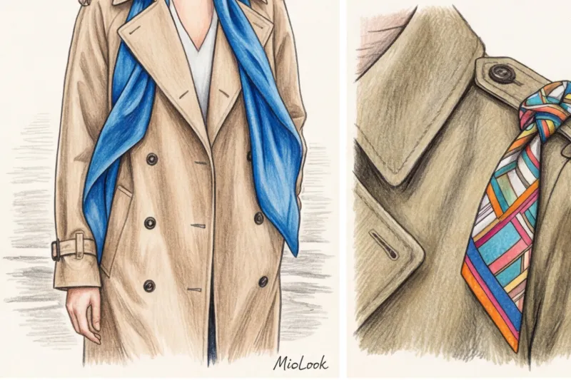 С чем носить платок весной: идеальная пара для тренча - 7