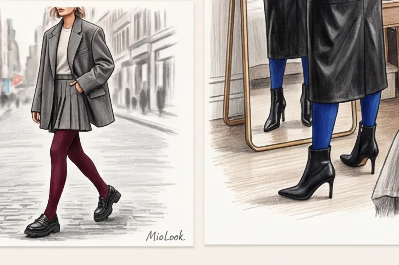 С чем носить цветные колготки: стильные образы без эффекта «детского сада» - 8