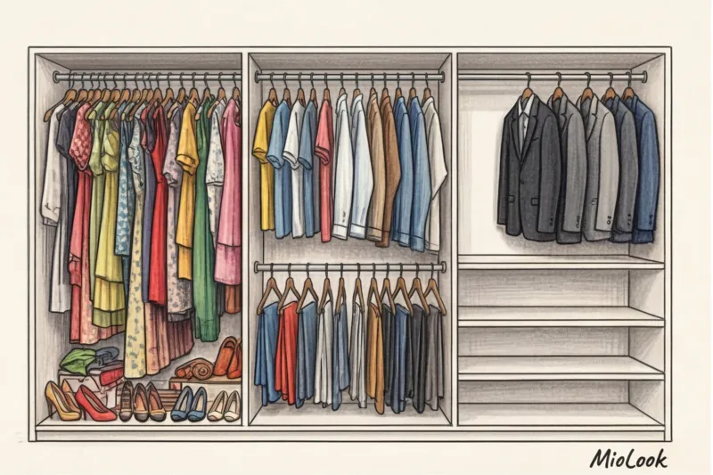 Гардеробная для двоих: как разделить пространство