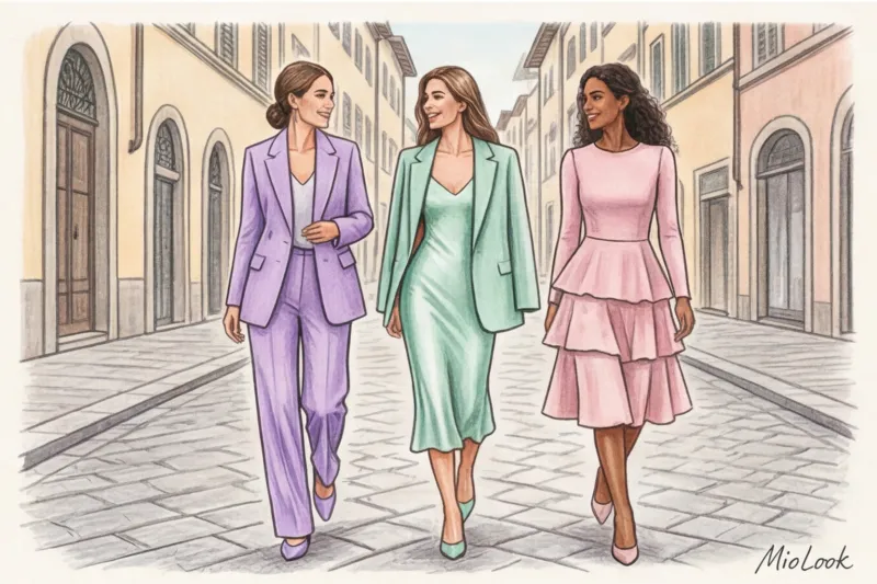 Пастельный монохром: нежные образы в оттенках лаванды, мяты и пудры - 8