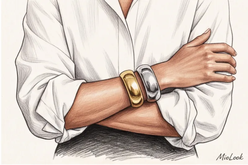 Обычная белая рубашка: вечерняя стилизация с помощью украшений и поясов - 3