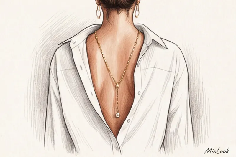 Обычная белая рубашка: вечерняя стилизация с помощью украшений и поясов - 5