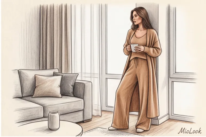 Теплая одежда для дома: стильные трикотажные костюмы на зиму - 3