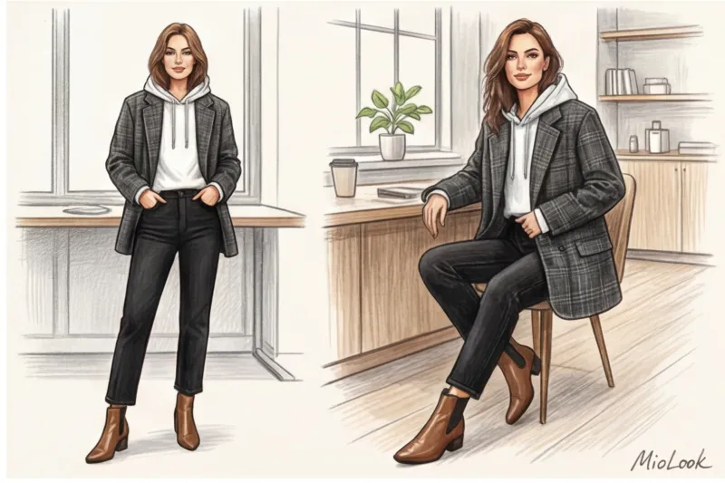 Худи с пиджаком или пальто: секреты идеального многослойного образа - 9