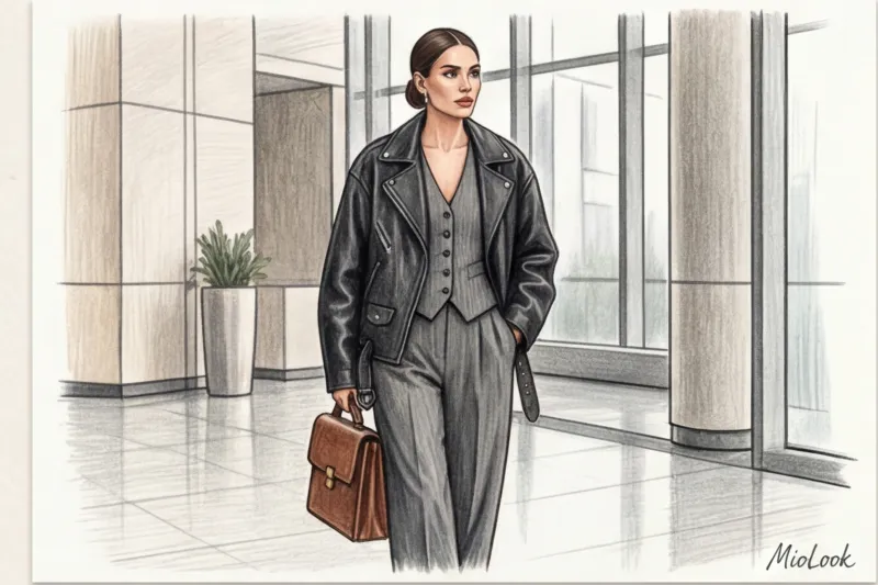 Кожаная куртка-косуха: как создавать нескучные многослойные аутфиты - 4