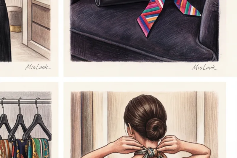 Шелковый платок как вечерний аксессуар: на шею, сумку или вместо топа - 6