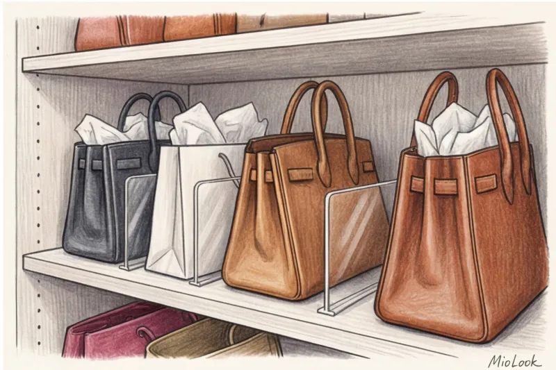 Как хранить сумки и аксессуары в гардеробной комнате - 9