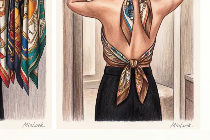 Шелковый платок как вечерний аксессуар: на шею, сумку или вместо топа - 9