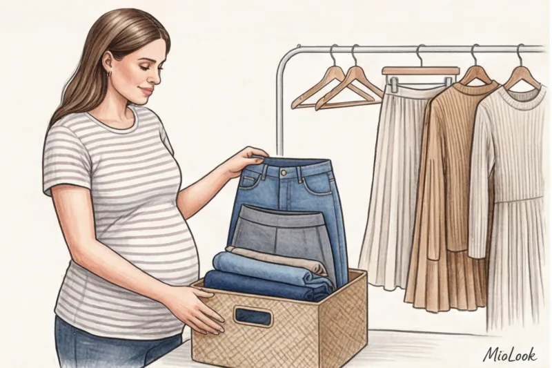 Как стилизовать добеременные юбки с растущим животом - 4