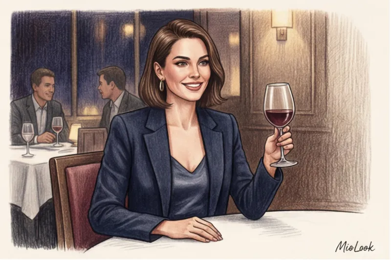 What should a woman wear to a business dinner after work?